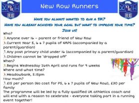 New Row Runners - Term 3 